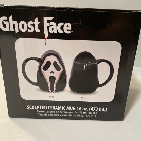 Scream Ghost Face 16 Oz Sculpted Ceramic Mug Bioworld Horror New - Picture 4 of 4